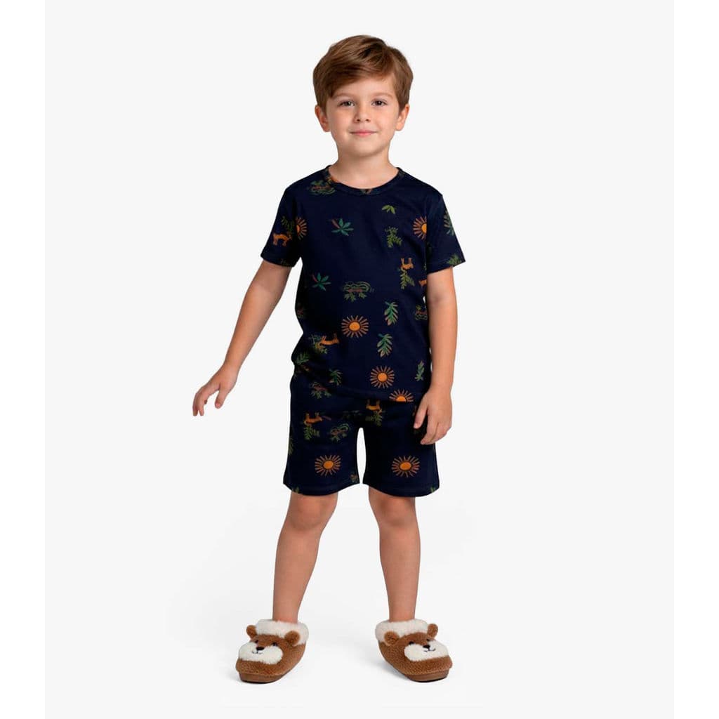 Pijama Infantil Masculino Em Cotton Select Azul