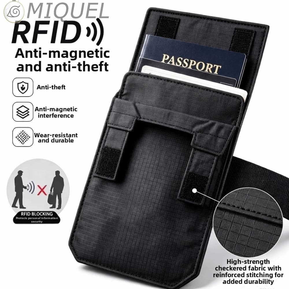 Carteira Masculina MIQUEL Com Cinto , Mini Bolsa Compartimento Oculto Antirroubo , De Cintura Resistente Ao Desgaste