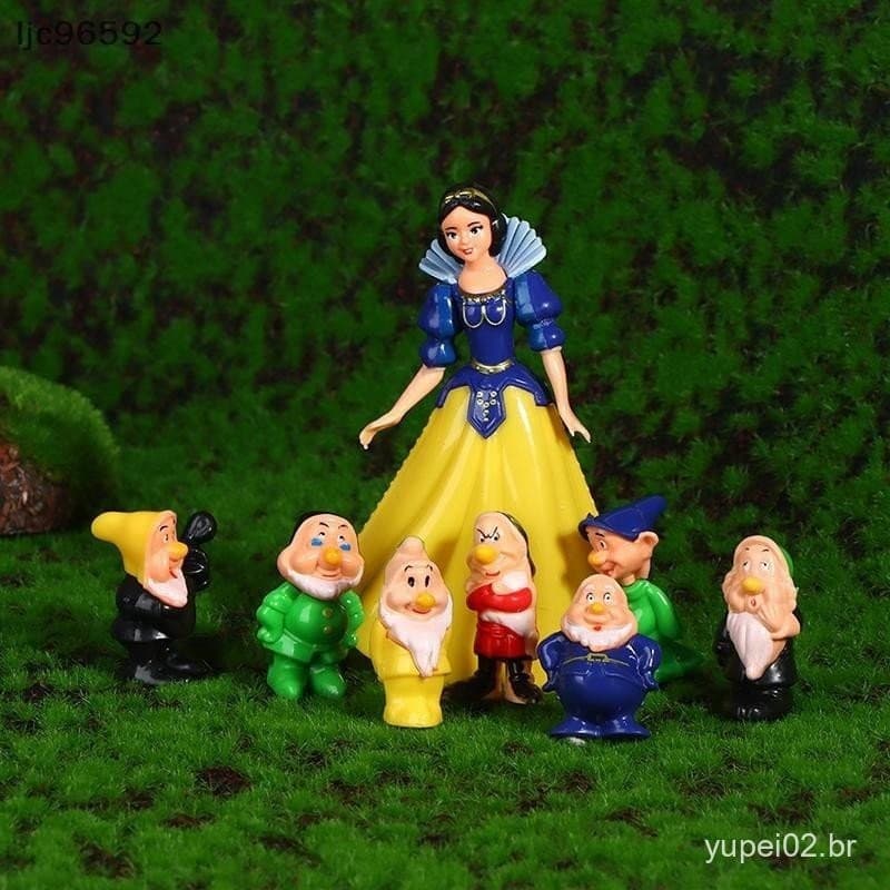 [ljc96592] 8 Unidades/Conjunto Branca De Neve E Os Sete Anões Brinquedos De Bonecos De Ação 6-10 Cm Princesa PVC [BR]