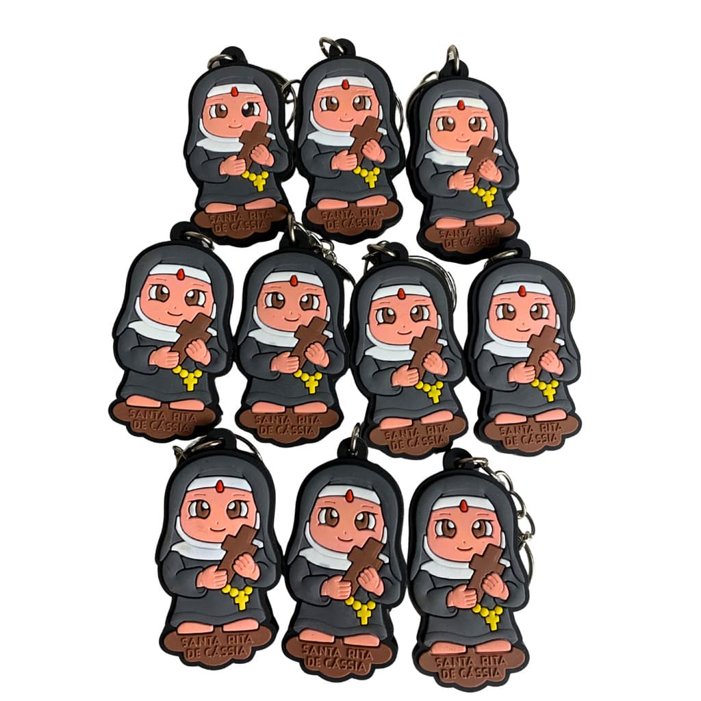 10 Lembrancinhas Chaveiro Emborrachado Santa Rita De Cássia