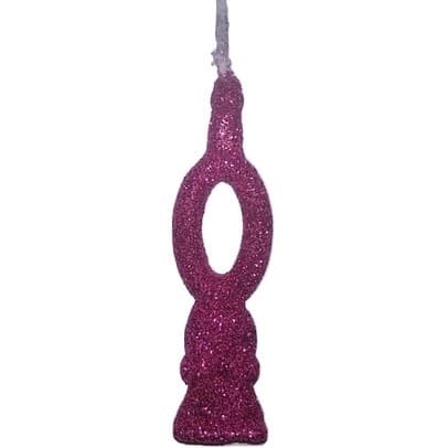 Velas Max De Aniversário Rosa Pink - Números + Glitter -  1 Uni FLX001