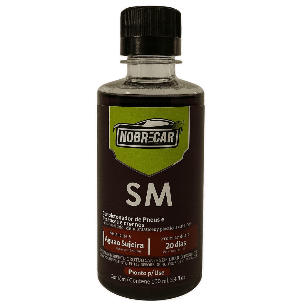 SM 100ml Nobrecar – Pretinho para Pneus e Restaurador de Plásticos Externos