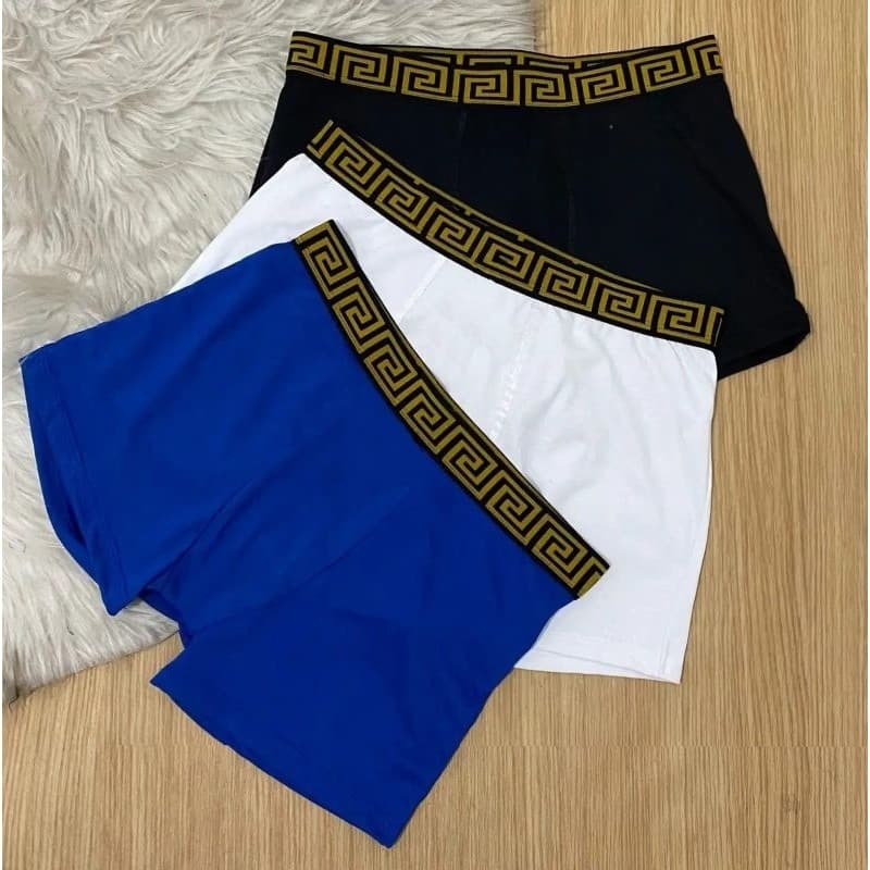 kit Com 3 Cuecas Boxer Masculino Malha Peruana 100% Algodão Novida6