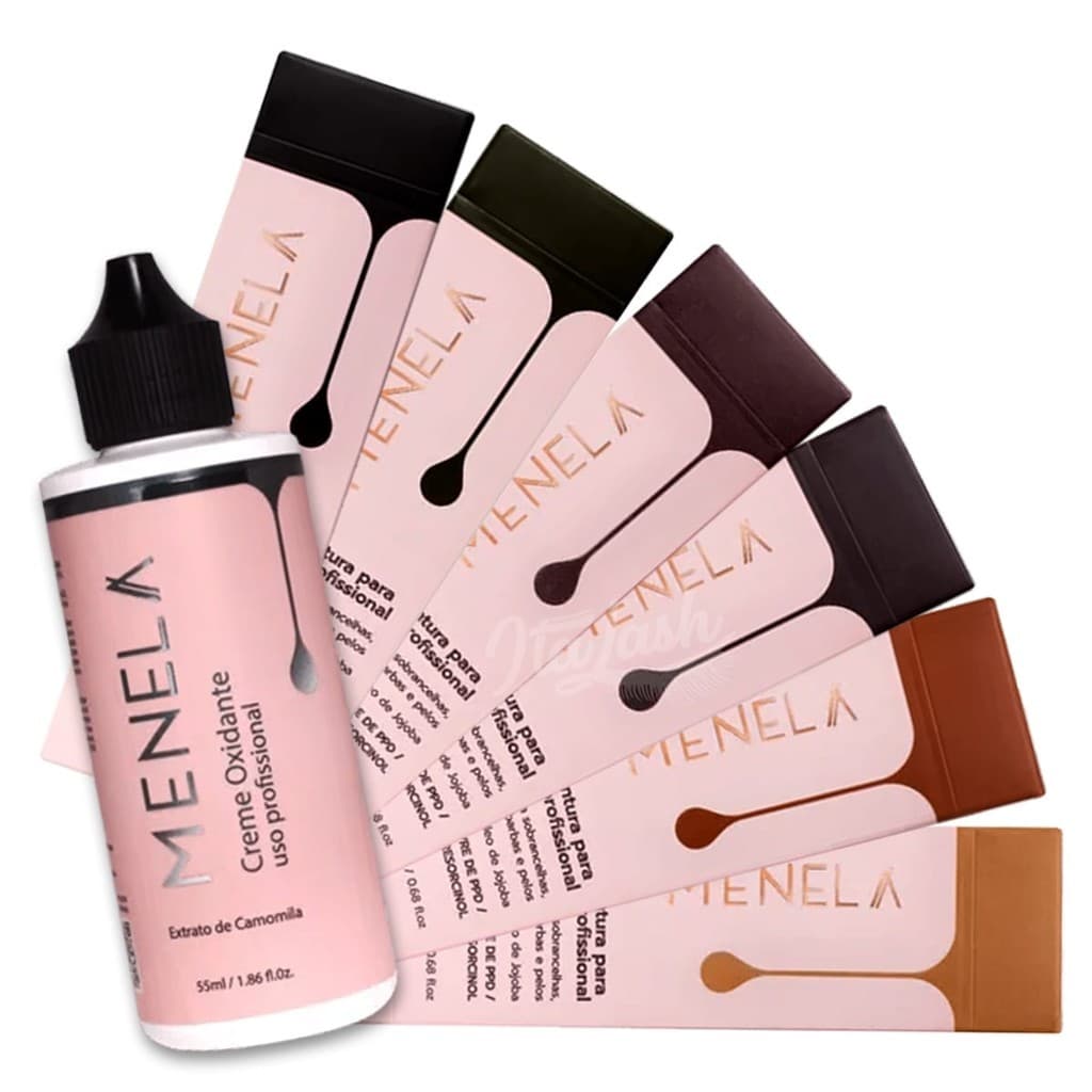 Kit Tintura Oxidante Menela para cílios sobrancelhas e barba