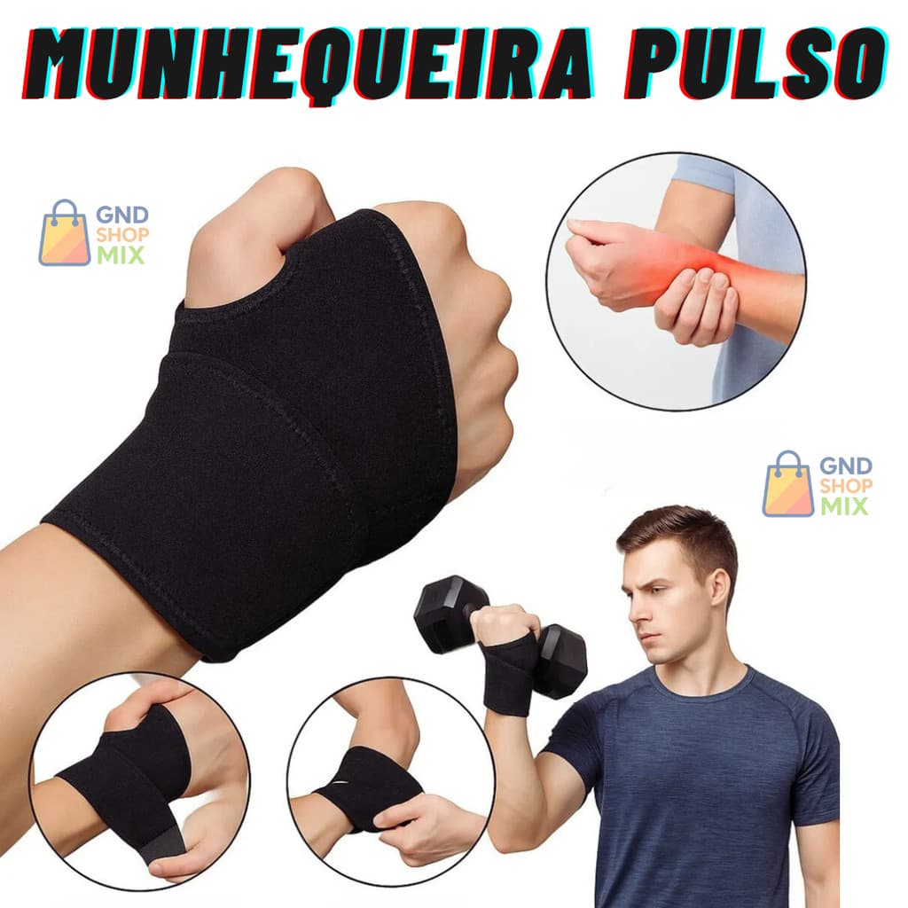Munhequeira De Alta Compressão Para Tendinite Órtese Ajustável Neoprene Pulso Polegar Punho Dor