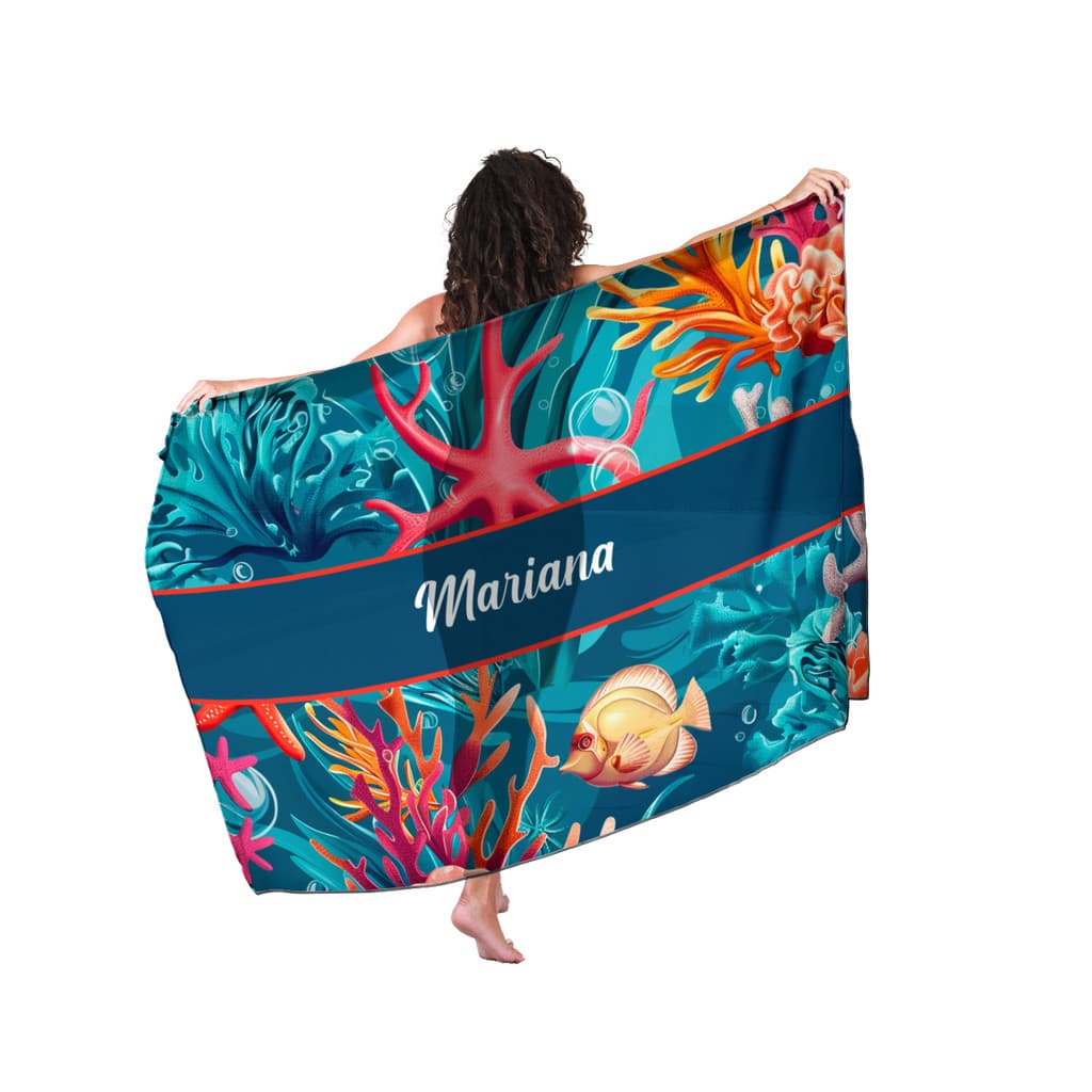 Canga Com Nome Personalizado Saida de Praia Marítima 49