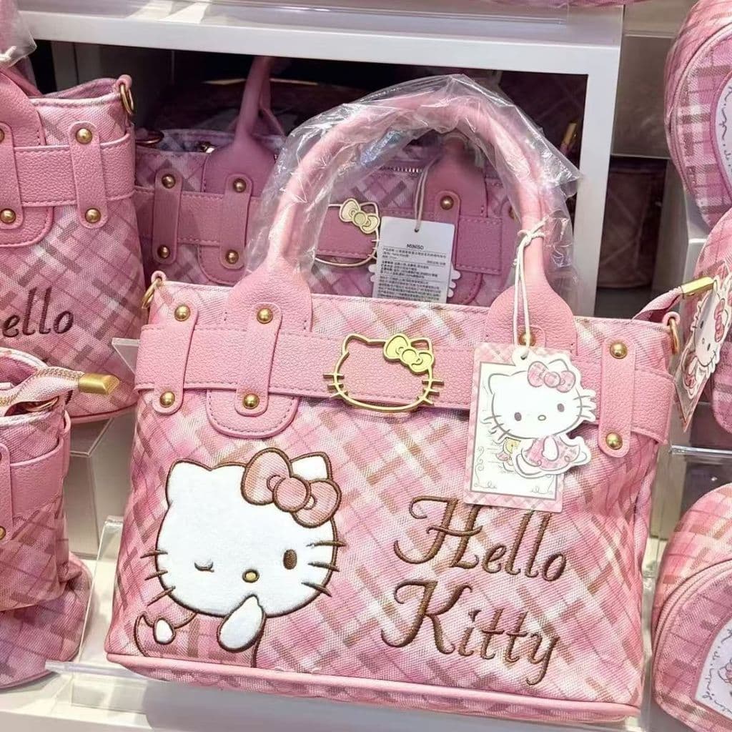 Sacola Feminina Bordada De Gatinho Fofo Bolsa Alça De PU Fashion