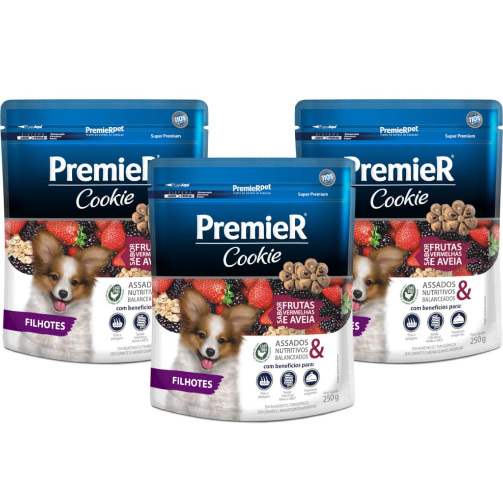 Premier Cookies Para Cães Filhotes Frutas Vermelhas 250g