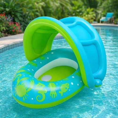 Bote Infantil Caranguejo Verde Diversao Segura Brincadeiras Aquaticas Infantil