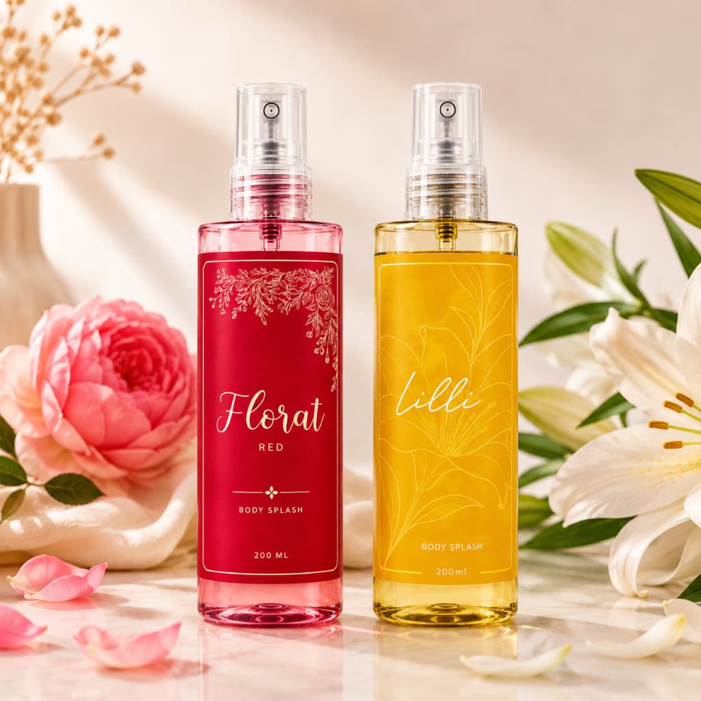 Kit 2 Body Splash Feminino Florat Red + Lilli Mulher Poderosa 200ml Longa Duração Cheiro Marcante