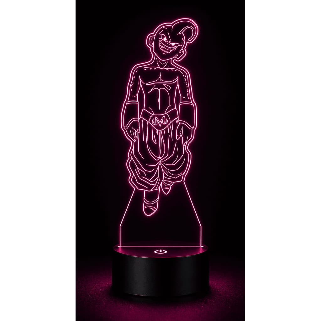 Luminária 3D LED Kid Buu Dragon Ball Z Abajur Anime Geek