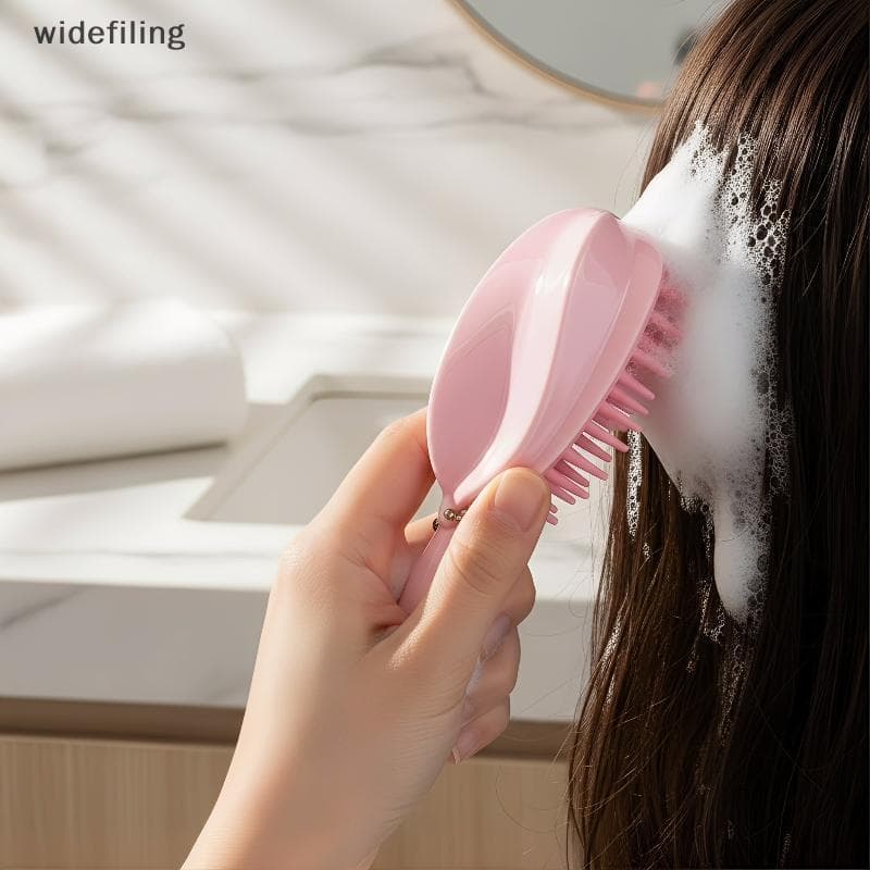 Escova Massageadora De Couro Cabeludo De Silicone 1 Peça Shampoo Macio Para Relaxamento De Lavagem De Cabelo No Banheiro