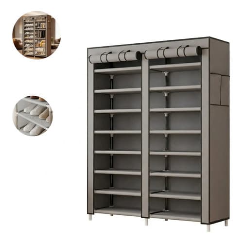 Sapateira Dupla Dobrável Organizador Bm-f1759 Cinza