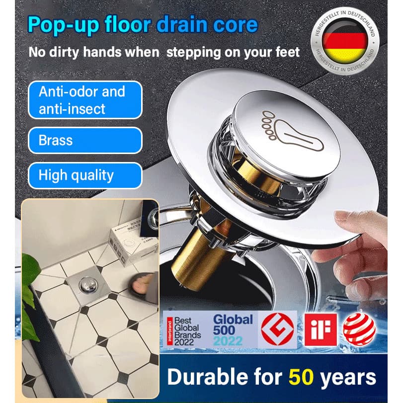 [Material Durável] Dreno De Banheiro/Metal Cobre/Piso/Antiferrugem/Instalação Rápida/Dreno de Cobre/Para Banheiro