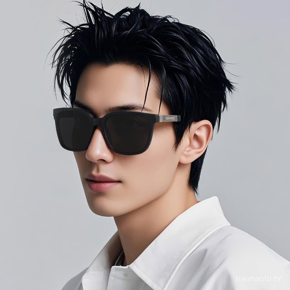 Óculos de Sol Masculinos Populares 2025, Novo Modelo Polarizado para Dirigir e Pescar, Proteção UV Retrô LB3Y