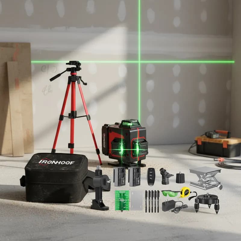 Nivel A Laser 16 Linhas Com Tripé Verde 360° 30m 2 Bateria