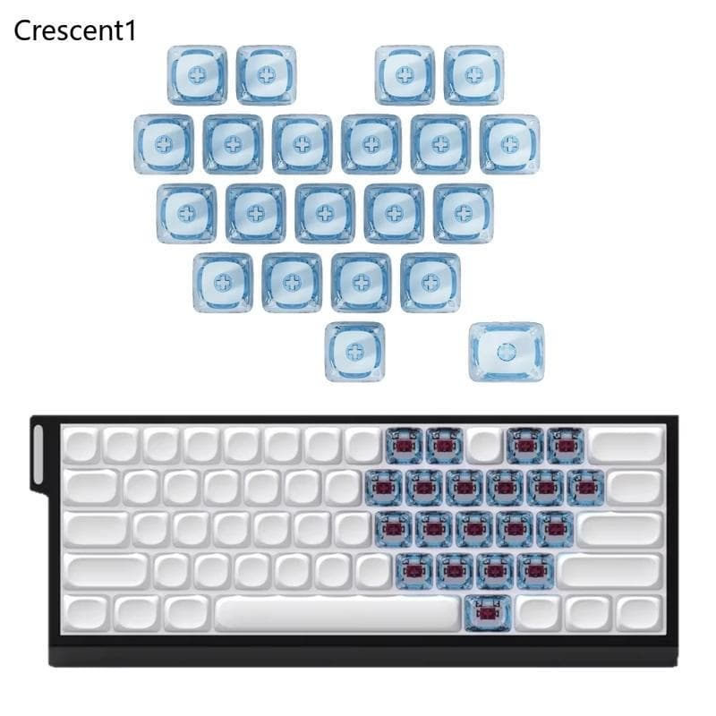 Crescent1 21 Teclas PC Coração Keycap Perfil 1U 1 25U Gravura Capa Chave Branco Botão Para Mecân