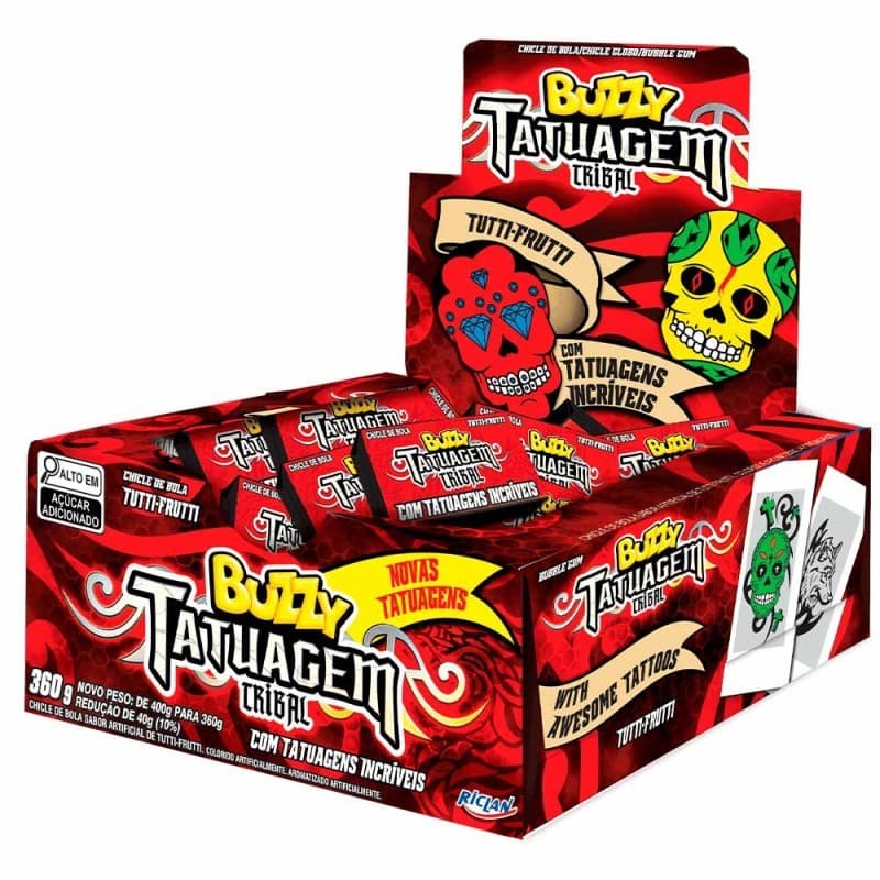 Chiclete Tattoo Tribal Tutti Frutti 90Un - Buzzy