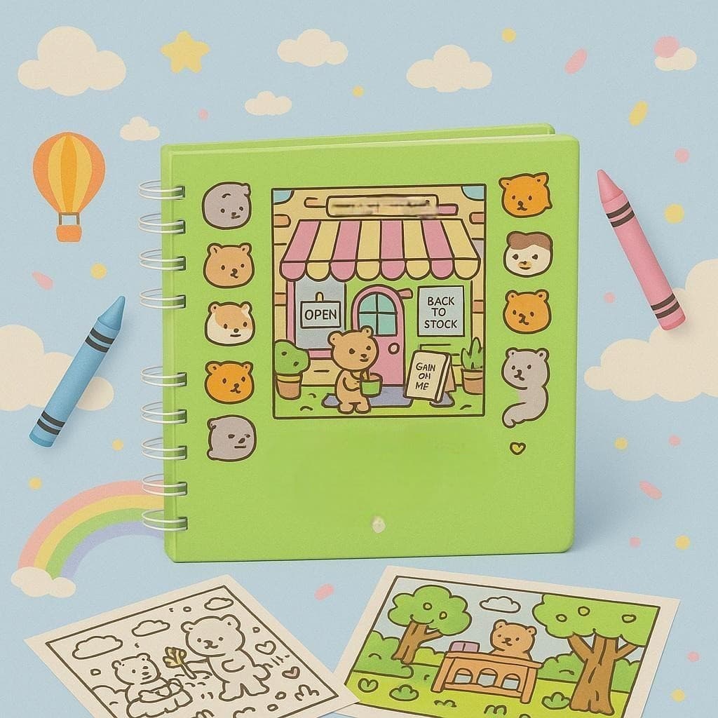 Caderno Livro Colorir Folhas Desenhos Entretenimento Relaxante Pintura Bichinho Papel Criança