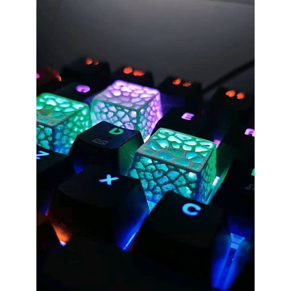 Teclado mecânico de impressão 3D oco translúcido ctrl/esc direção Keycap exclusivo criativo adequado para teclado de eix