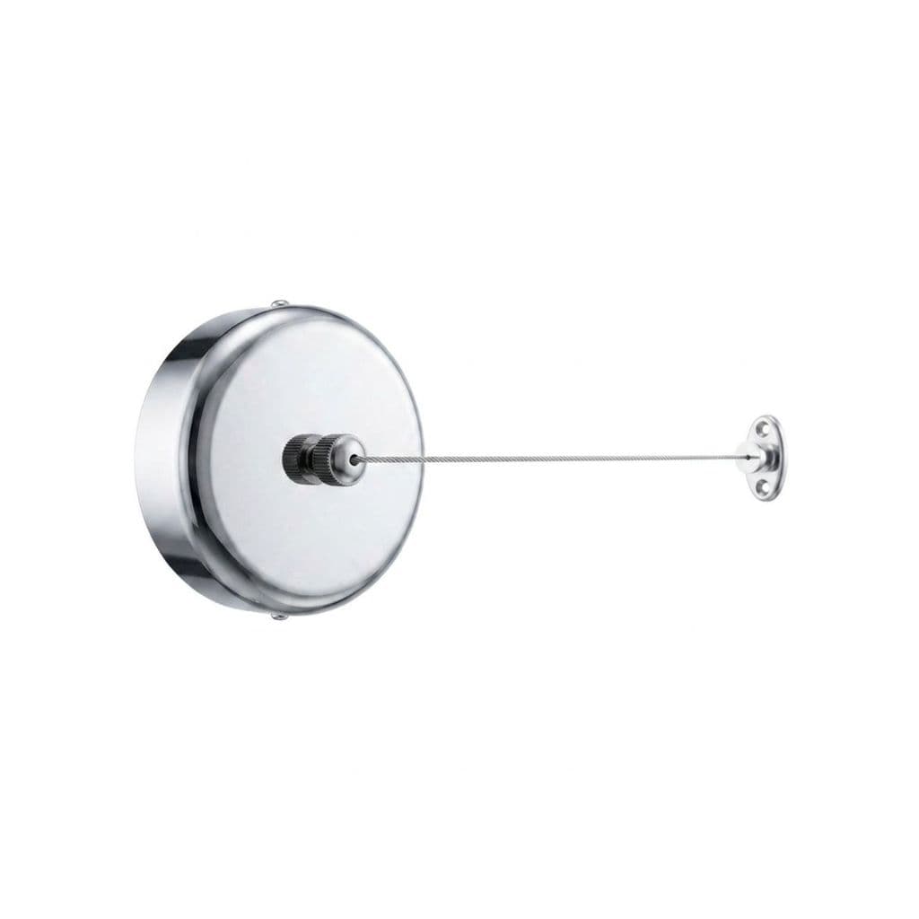 Varal Retrátil de Parede em Aço Inox 2,85 Metros com Trava Automática para Banheiro Lavanderia Apartamento
