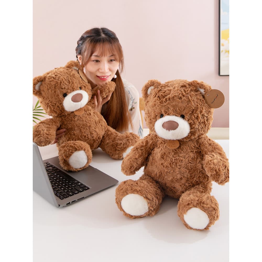 Bonito urso guerreiro brinquedo de pelúcia urso de pelúcia boneca acompanhando jogar boneca crianças presente aniversári