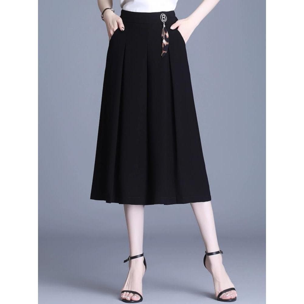 Shenzhen sul óleo Culottes femininos verão fino cintura alta Drape solto gelo seda calças casuais Chiffon cortado largo