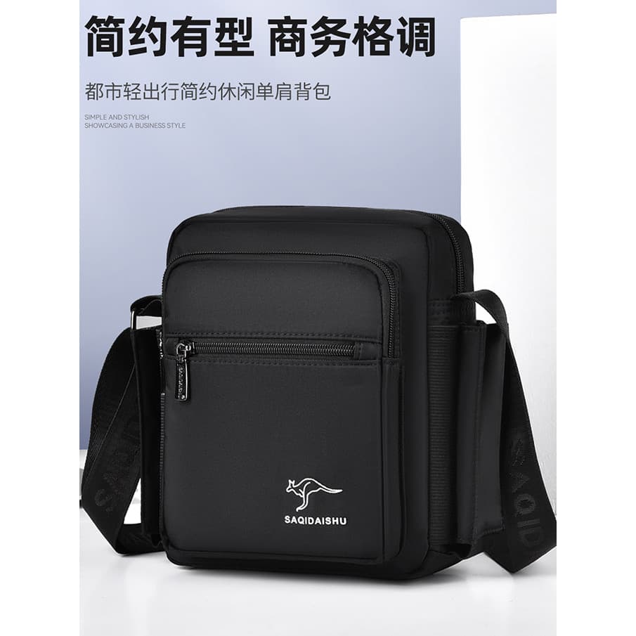 Saki Kangaroo Bolsa de Ombro Masculina Casual Bolsa de Copo de Água À Prova D 'Água Bolsa Mensageiro Bolsa de Moda Commu