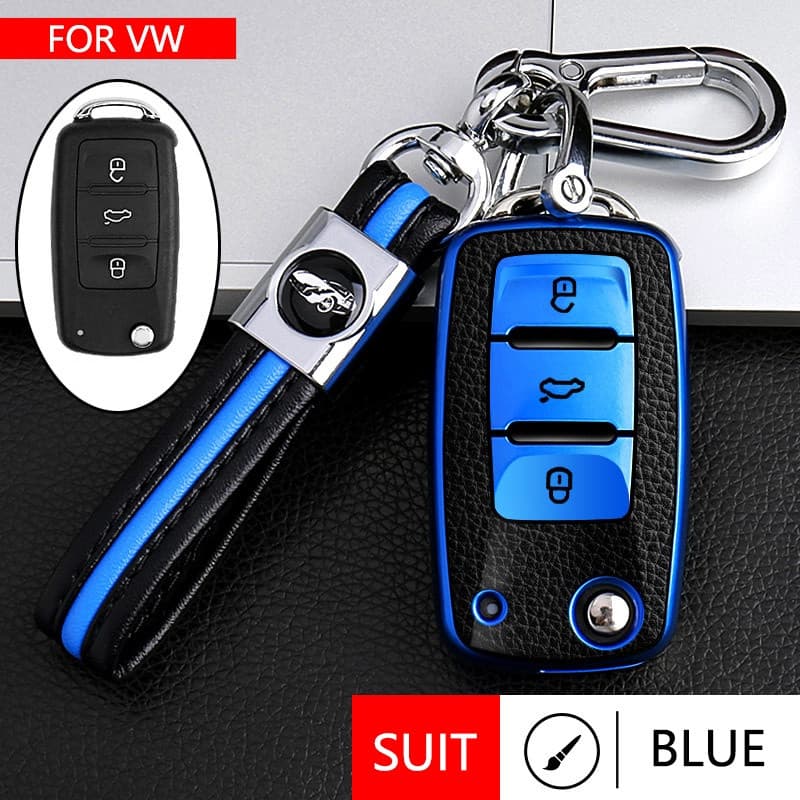 VW Capa Da Caixa Chave Do Carro Para Volkswagen Polo Golf Carocha Tiguan Skoda Octavia Kodiaq TPU Acessórios Fob