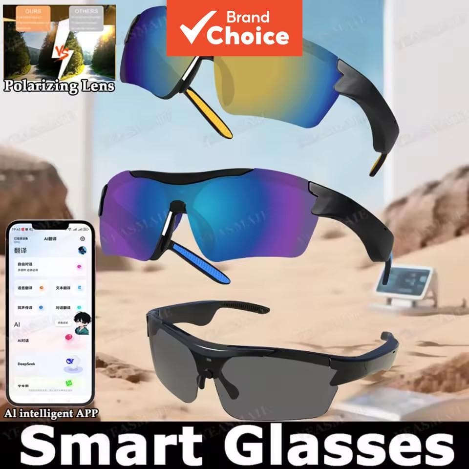 Óculos Inteligentes para Ciclismo e Atividades ao Ar Livre - Chamada Bluetooth, Óculos de Sol para Montanha, Direção,