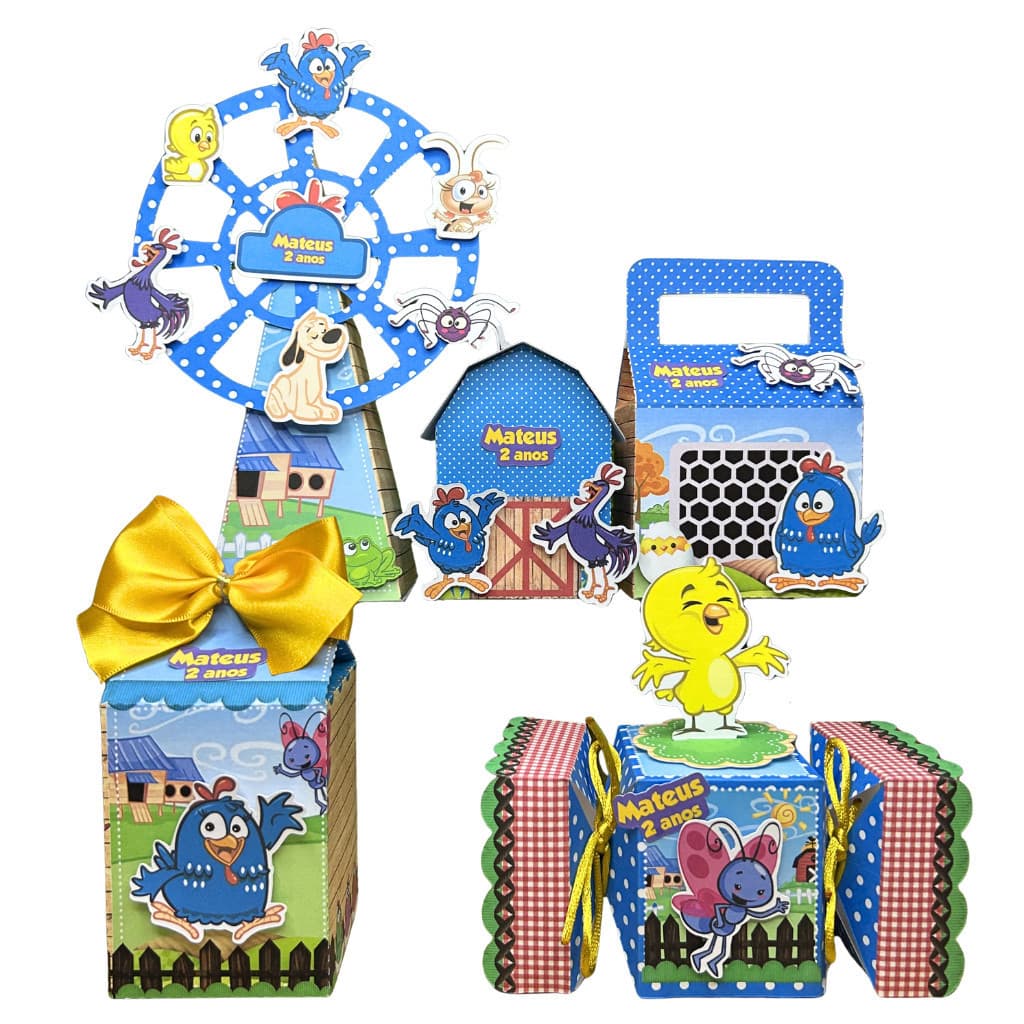Kit Festa Galinha Pintadinha Menino 40 Unidades