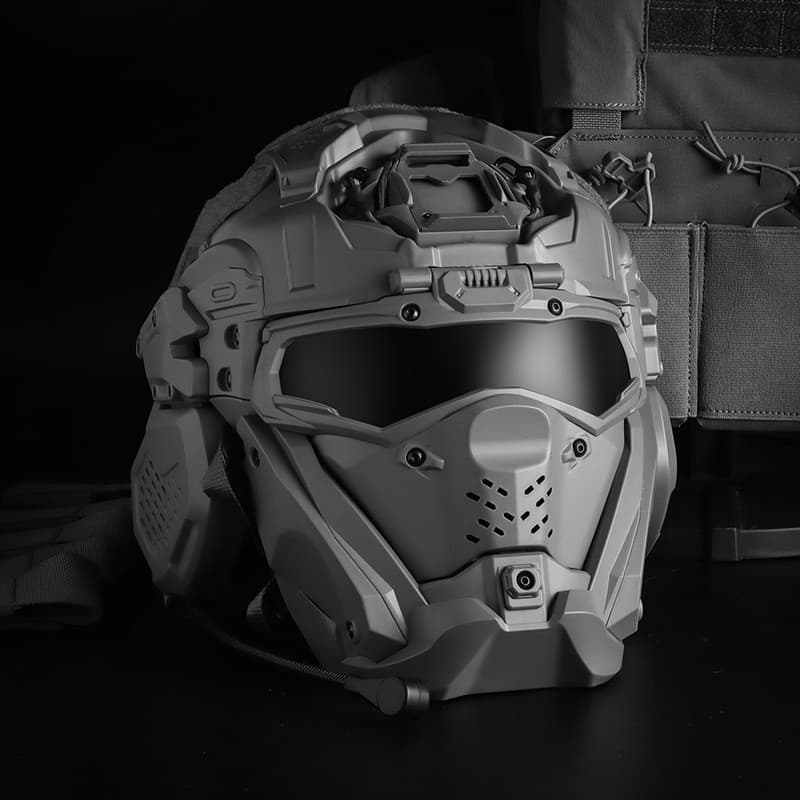 W OSporT Equipamento de proteção tático integrado Filme TV Dress Up Fone de ouvido embutido W Assalto Capacete de cor só