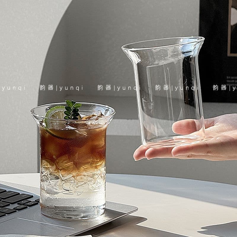 Copo de vinho de vidro resistente ao calor gelo americano Latte xícara de café vidro copo de bebida de água espumante si