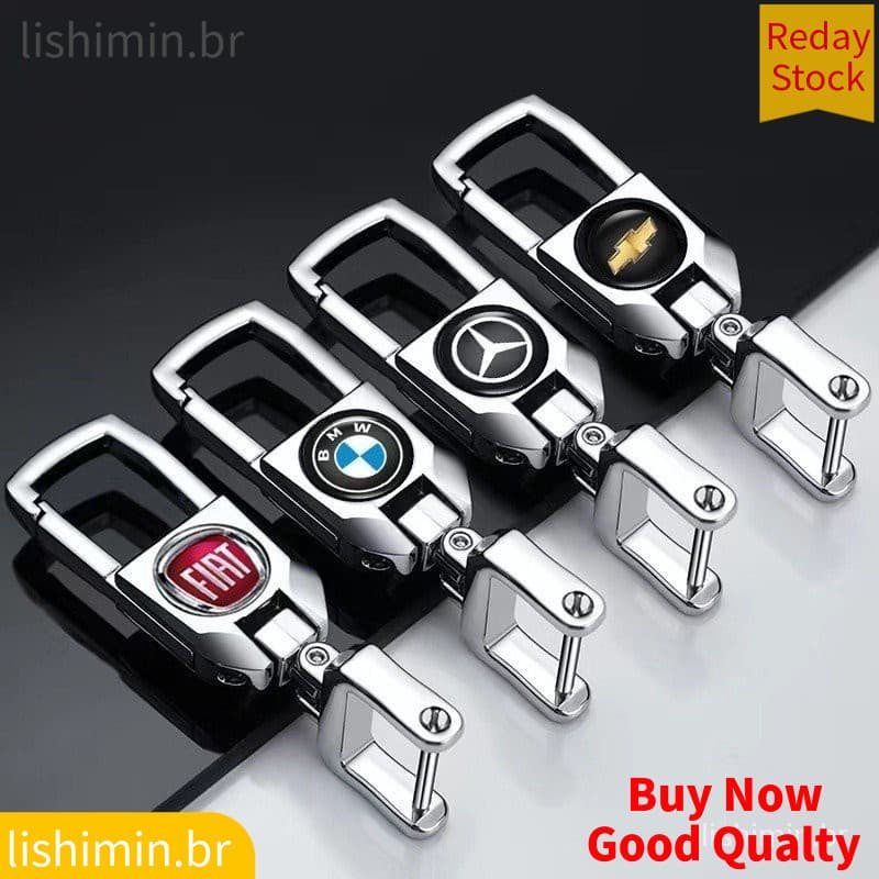 Universal 360 °     Chaveiro de Metal 3D Rotativo para Carro 4CB5