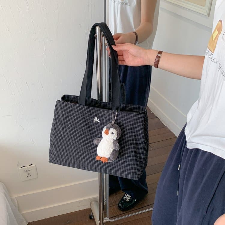 2026 novo estilo estilo coreano ins estilo grande capacidade xadrez bolsa de ombro feminino Casual All-Match Commuter po