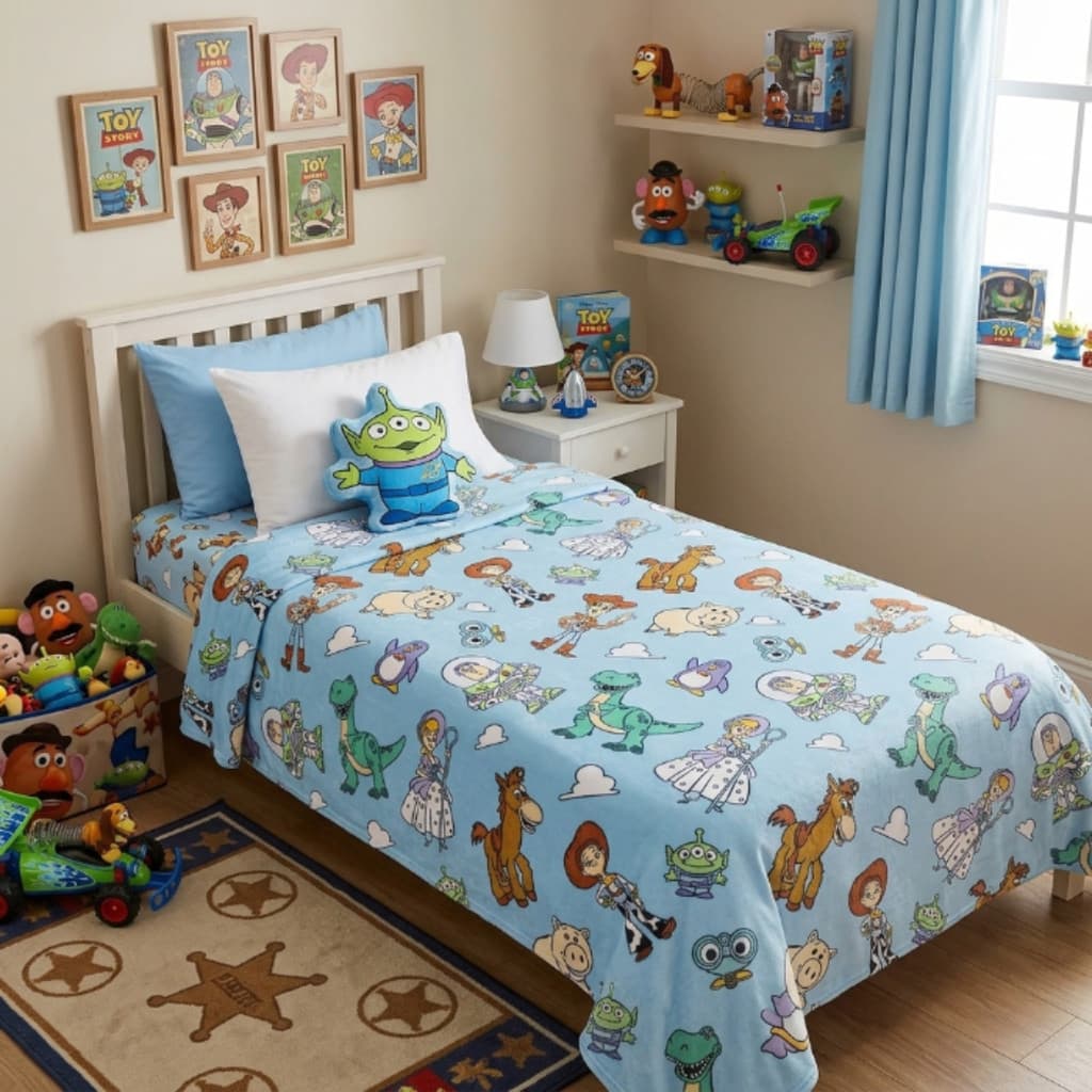 Manta Solteiro Disney Toy Story Infantil Macia Aveludada Quentinha Cobertor Menino Menina