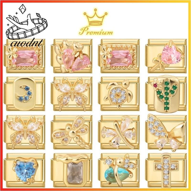 Diamante Lua Tartaruga Italiano Charme Pulseira Caber 9mm De Aço Inoxidável Jóias Fazendo Acessórios DIY Retro Personali