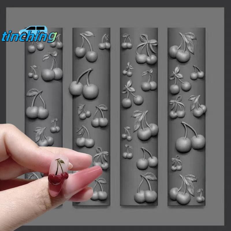 [Tinchigh] 3D Rosa Flor Borboleta Molde De Silicone Decorações De Nail Art DIY Cereja Design Modelos De Unhas Joias Arte