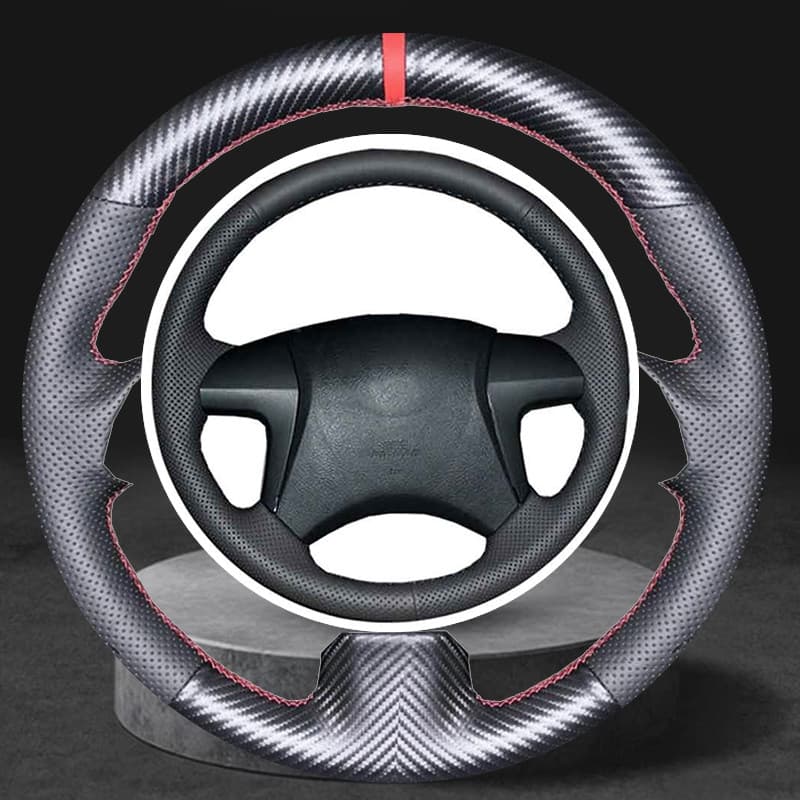 Capa De Volante De Carro De Fibra De Carbono premium E Couro De Microfibra Para Toyota Highlander Camry 2007-2011 Fortun