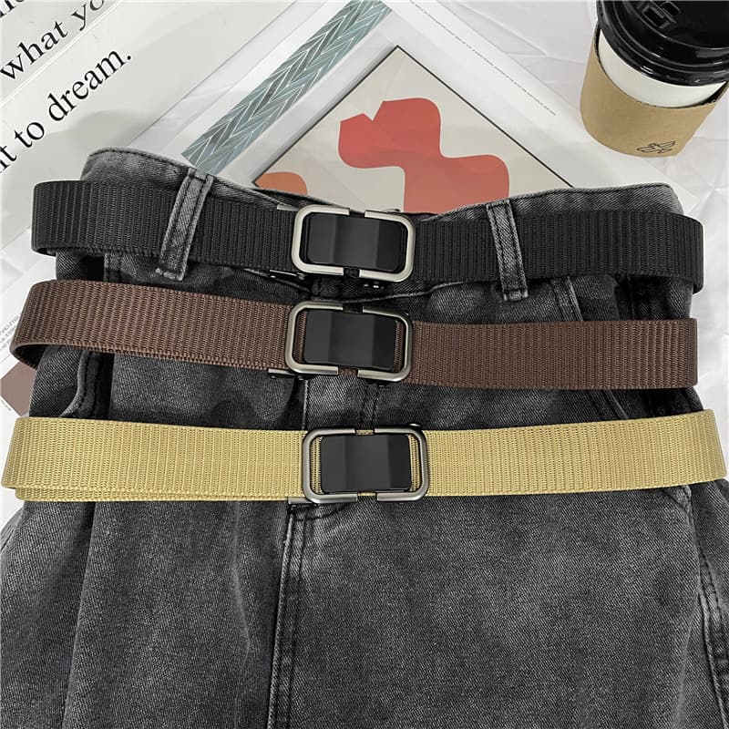 cinto masculino couro cinto masculino country masculino Cinto de lona unissex não perfurado moda simples na