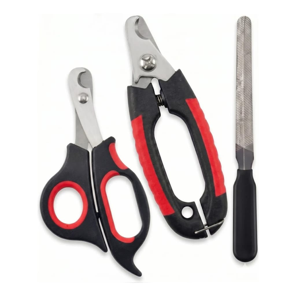 Kit Alicate E Tesoura Lixa Inox Para Unhas Pet Cães Gatos