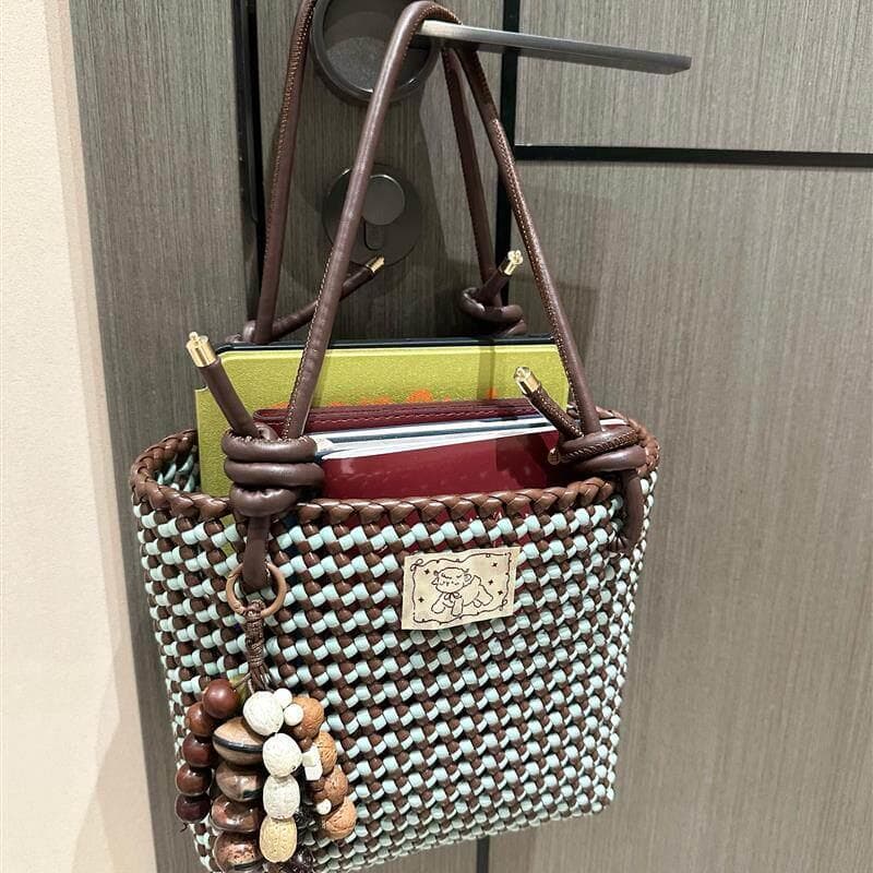 Saco de Material tecido de Rattan artesanal diy chinês presente do dia dos namorados para namorada tecido cesta de veget
