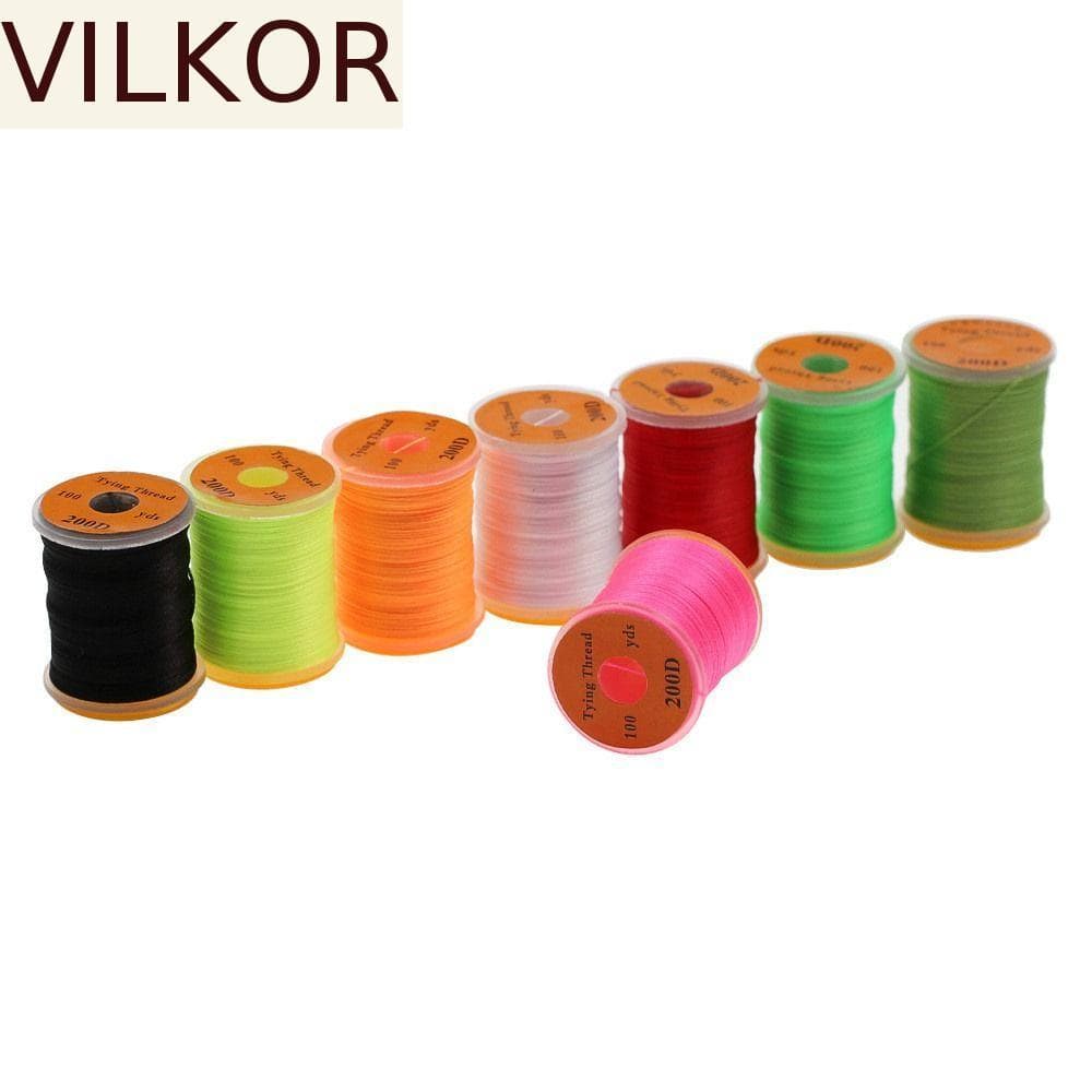 Linha De Pesca Com Mosca VILKOR 100 Jardas 200D Acessórios Isca Moscas Salmão Amarrando Material De
