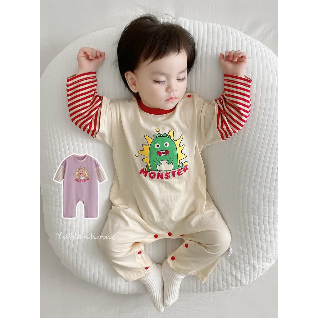 Bebê outono roupas de manga comprida estilo fino esportes Super bonito estilo coreano moda contraste cor macacão do bebê
