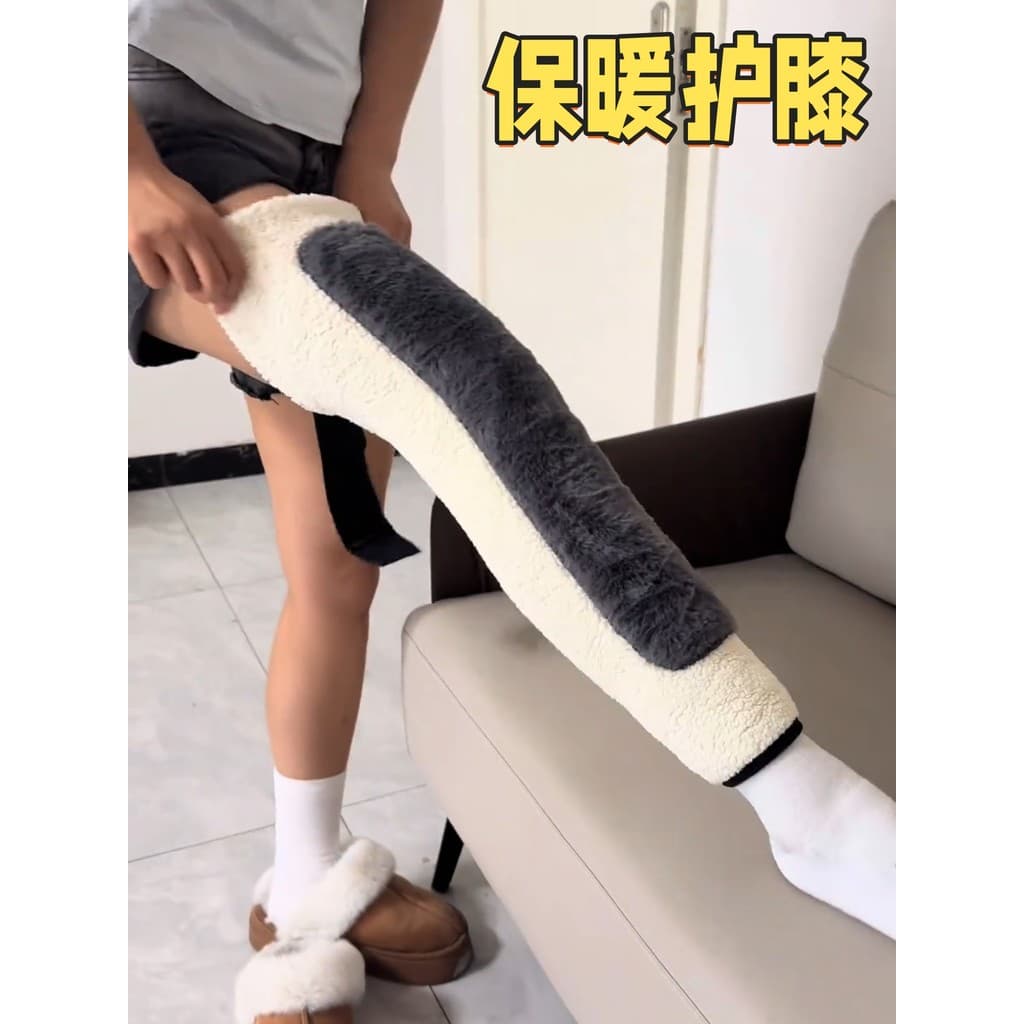 Joelheiras quentes femininas engrossadas à prova de frio quente velho frio perna Leggings inverno velo engrossado longo