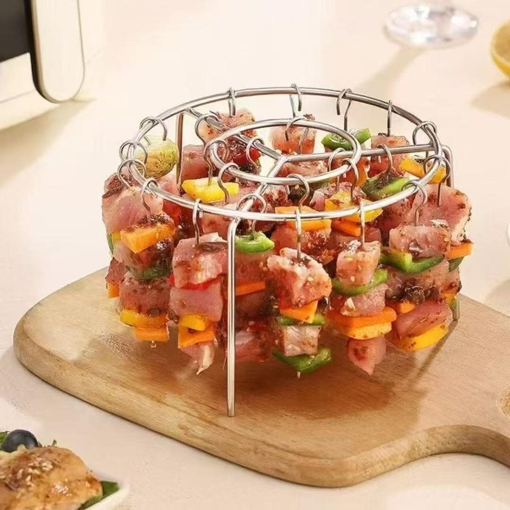 Suporte De Espeto Para Fritadeira De Ar   , Espetos Giratórios Antiaderentes À Prova De Ferrugem , Com Rack De Vara