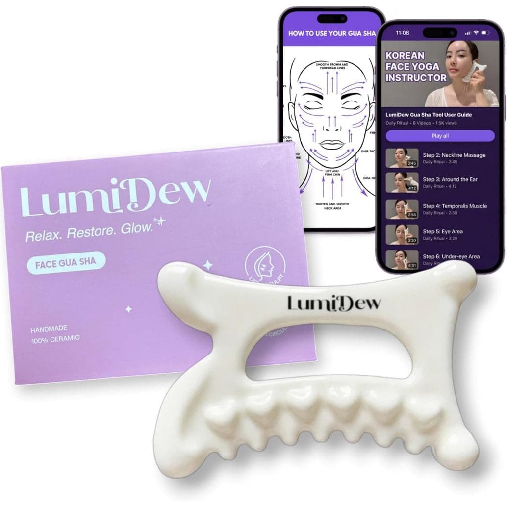 Ferramenta de Guasha de Cerâmica para Rosto e Corpo - Massageador de Drenagem Linfática, Ferramenta de Escultura Facial,