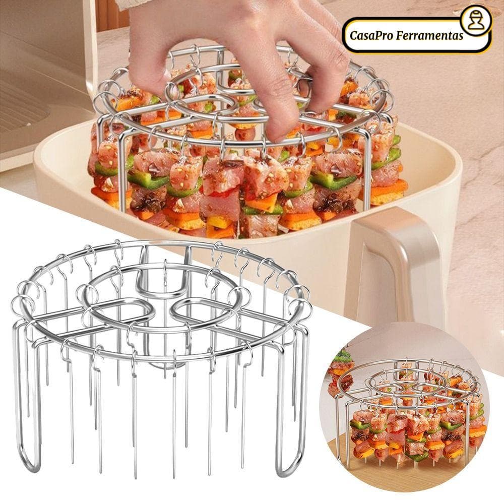 Suporte Para Espeto SUNSHINY , Rack Vertical Removível De Aço Inoxidável Grelha , Agulha Assar De Corda