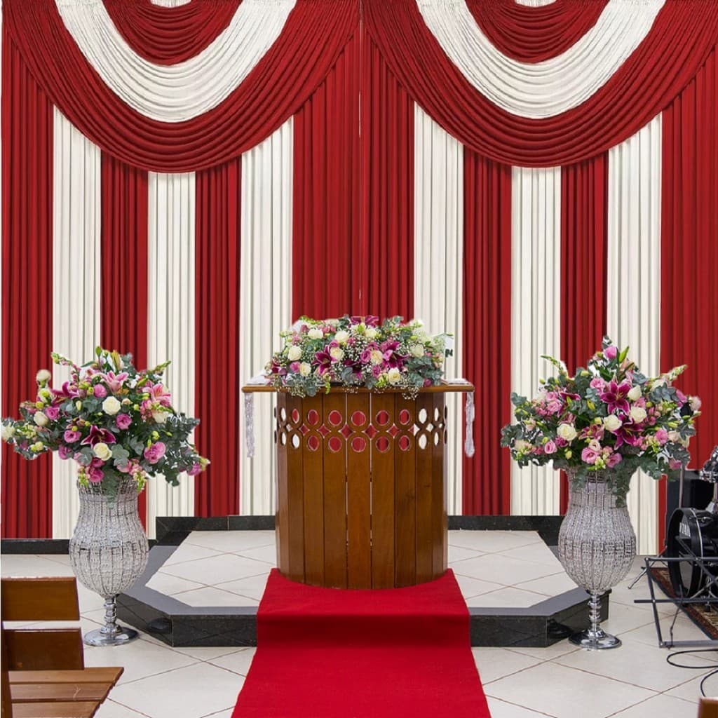 Cortina Grande Para Eventos Igrejas Sala 8 Mts 8 00 X 2 80 para Varão Simples Decoração Já Franzidos