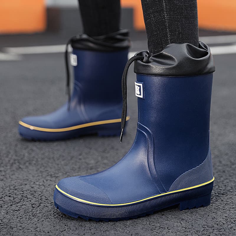 Botas de chuva masculinas inverno antiderrapante impermeável velo-velo sapatos de água quente trabalho cozinha sapatos d